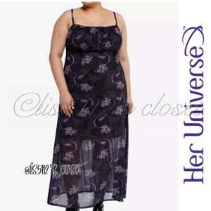 Her Universe x Disney Villains Maleficent Mesh Maxi Dress 2X 18 20